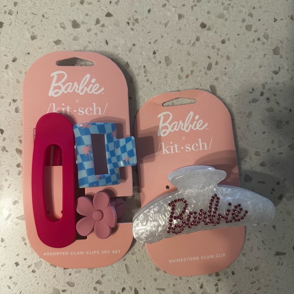 Brand New Authentic Kitsch Barbie Collection hair piece set